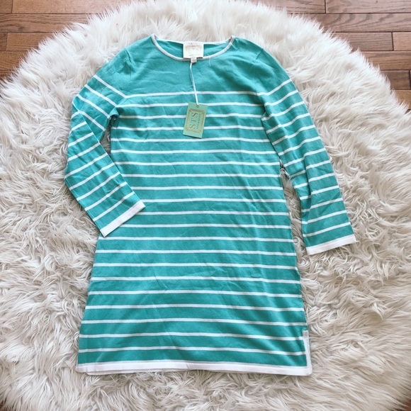 Sail to Sable Dresses & Skirts - NEW • Sail To Sable • Striped Aqua Sweater Dress